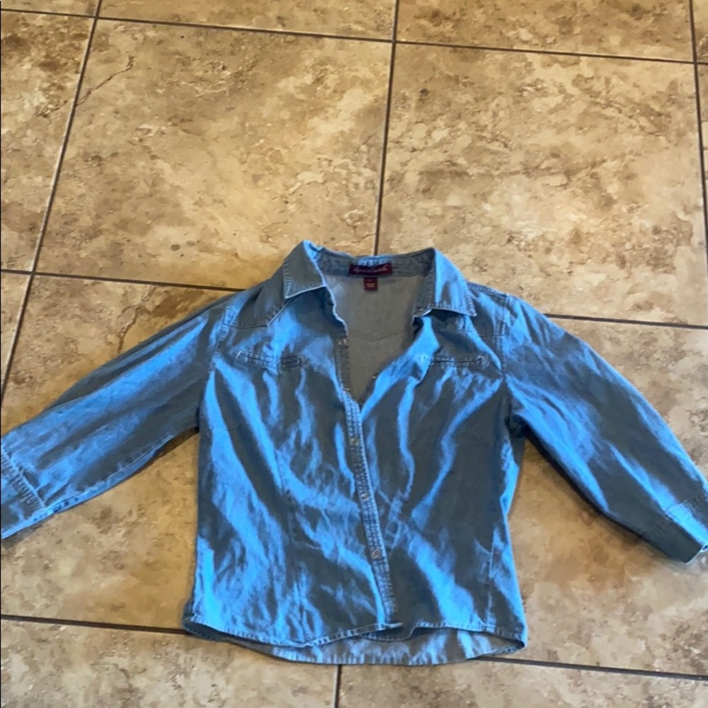 Gloria Vanderbilt Denim Button-Up